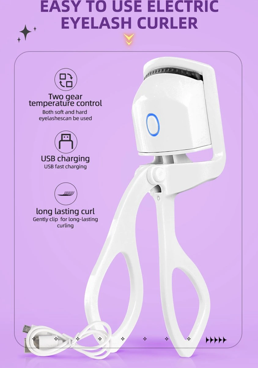 BeautyTech Elektrische Wimperkruller/Wimperkrultang - Wit - Oplaadbaar - Beauty - Verzorging - Make Up 12 BeautyTech Elektrische Wimperkruller/Wimperkrultang - Wit - Oplaadbaar - Beauty - Verzorging - Make Up - Afbeelding 10