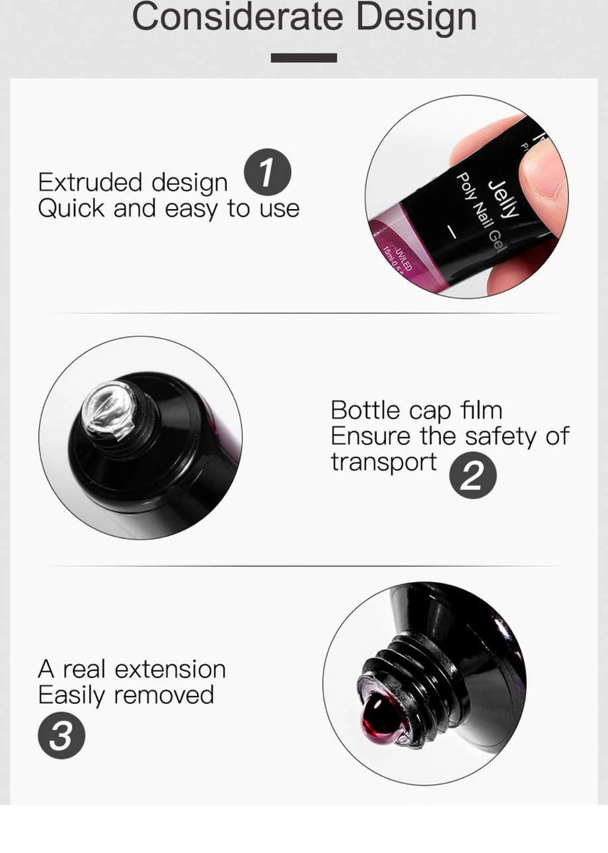 Polygel- Polygel Kit- Polygel Nagels- Polygel Kleuren- 30ML - Polygel Set- 3 Kleuren Polygel - Gel Solution - Nale File 2 - Nail Brush 1 - 12 PCS Tips 1 - Decoration - Nagellamp - Base Gel - Top Coat 1 16 Polygel- Polygel Kit- Polygel Nagels- Polygel Kleuren- 30ML - Polygel Set- 3 Kleuren Polygel - Gel Solution - Nale File 2 - Nail Brush 1 - 12 PCS Tips 1 - Decoration - Nagellamp - Base Gel - Top Coat 1 - Afbeelding 14