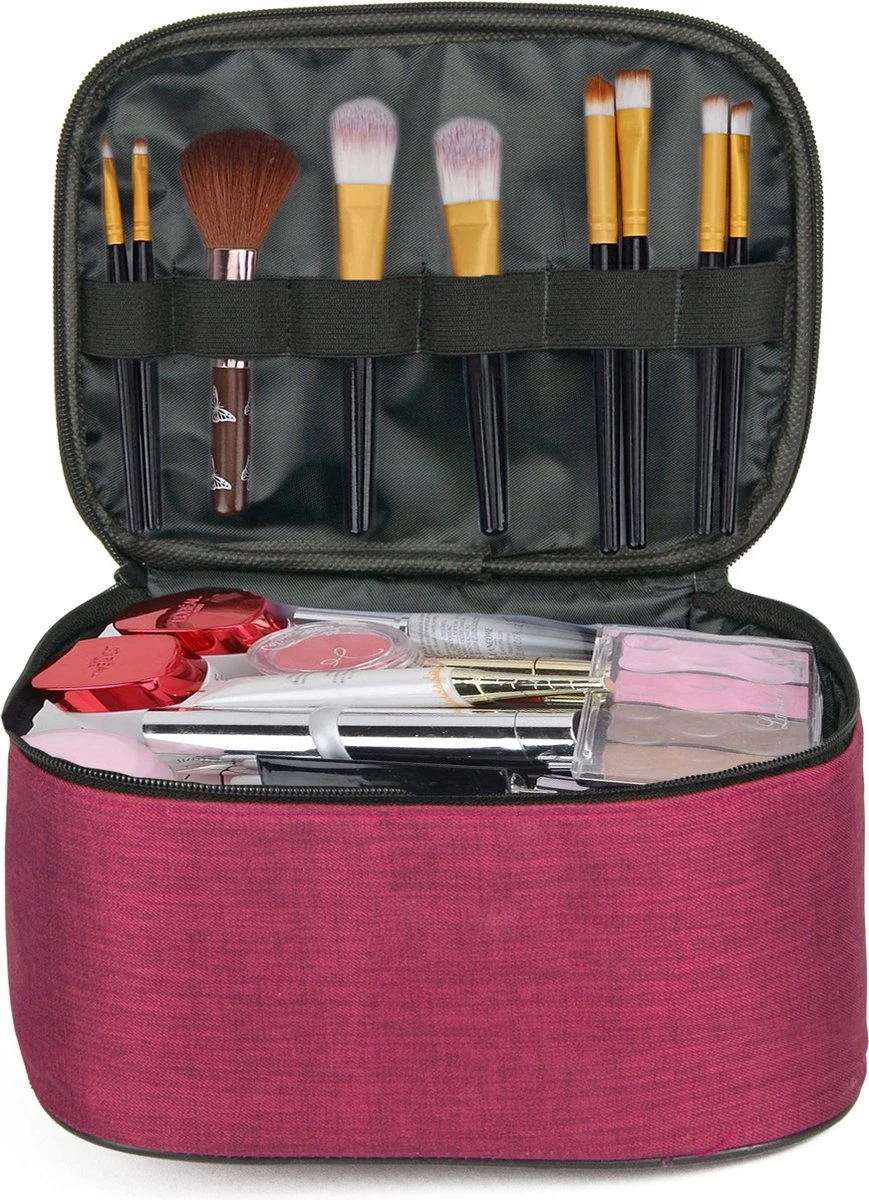Sirac - Makeup Tas Donker Roze 7 Sirac - Makeup Tas Donker Roze - Afbeelding 5