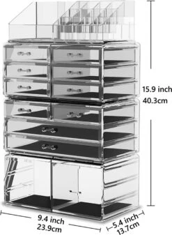 Make-up Cosmetische Organizer Opbergladen Display Dozen Case Met Laden (12D, Transparant) -Cosmetische Kortingen Winkel 879x1200 6
