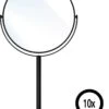 Omliox Make Up En Scheer Spiegel - Ronde Standspiegel - 10x Vergroting - Ø19cm - Mat Zwart