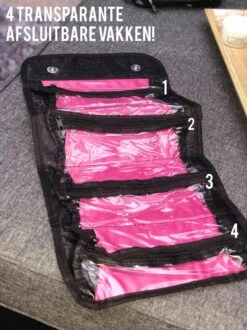 Merkloos Roll N Go Make-up Tas – Zwart / Roze -Cosmetische Kortingen Winkel 899x1200 40