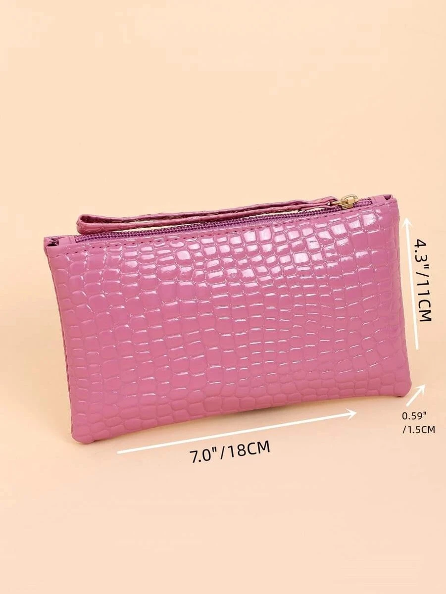 Handtas Mini - Make-up Tasje - Roze - Rechthoekig - Krokodillen Print 8 Handtas Mini - Make-up Tasje - Roze - Rechthoekig - Krokodillen Print - Afbeelding 6