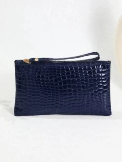 Handtas Mini - Make-up Tasje - Donkerblauw - Rechthoekig - Krokodillen Print -Cosmetische Kortingen Winkel 901x1200 6