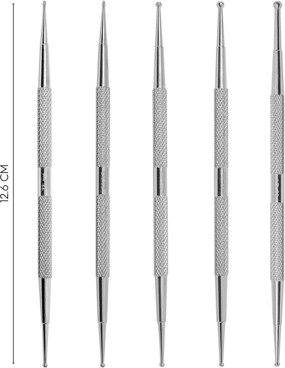 YUBBI™ 5 Delige Nail Art Dotting Tool Set - Nagellak Acryl Penselen - Dubbelzijdig - RVS - 10 Maten 4 YUBBI™ 5 Delige Nail Art Dotting Tool Set - Nagellak Acryl Penselen - Dubbelzijdig - RVS - 10 Maten - Afbeelding 2