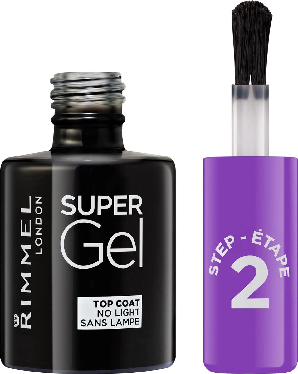 Rimmel London Super Gel Nagellak Stap 2 Top Coat - 00 Transparant 4 Rimmel London Super Gel Nagellak Stap 2 Top Coat - 00 Transparant - Afbeelding 2