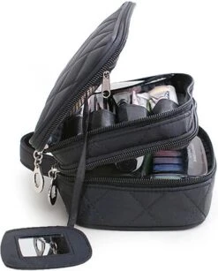 IBright Make-up Tasje Met Spiegel - 2 Lagen - Met Handige Vakjes - Cosmetica Organizer - Toilettas Maat M - Zwart 15 IBright Make-up Tasje Met Spiegel - 2 Lagen - Met Handige Vakjes - Cosmetica Organizer - Toilettas Maat M - Zwart -Cosmetische Kortingen Winkel 965x1200 9