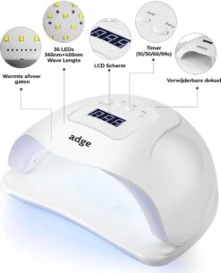 Adge - 54W LED Nageldroger Voor Gelnagels - Geschikt Voor ALLE Nagel Gellak - 36 LEDs - Met Timer -Cosmetische Kortingen Winkel 972x1200 4