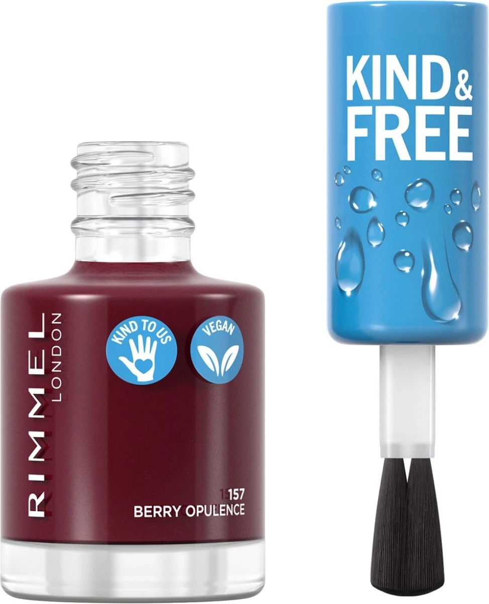 Rimmel London KIND & FREE Vegan Nagellak - 157 Berry Opulence 4 Rimmel London KIND & FREE Vegan Nagellak - 157 Berry Opulence - Afbeelding 2