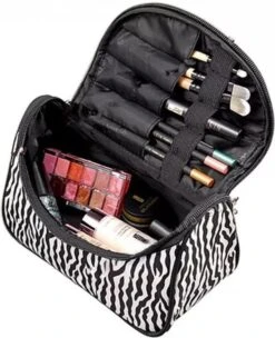 Merkloos Make-up Tasje Met Spiegel - Zebra