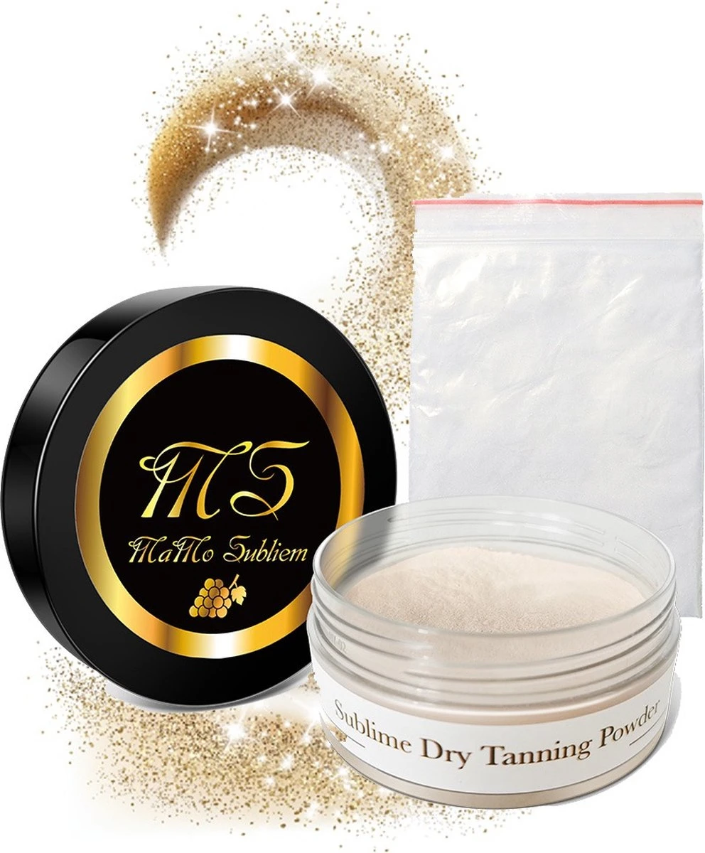 MaMo Subliem - Sublime Dry Tanning Powder - Medium - Baking Powder - Finishing Powder - Met Optie Shimmer - Tanning - Poeder - Spraytan - Glow - Grapes - Visagisten - Finishing Powder - Selftanning Powder - Na Zonnebrand Creme - Foundation - Make-up 5 MaMo Subliem - Sublime Dry Tanning Powder - Medium - Baking Powder - Finishing Powder - Met Optie Shimmer - Tanning - Poeder - Spraytan - Glow - Grapes - Visagisten - Finishing Powder - Selftanning Powder - Na Zonnebrand Creme - Foundation - Make-up - Afbeelding 3