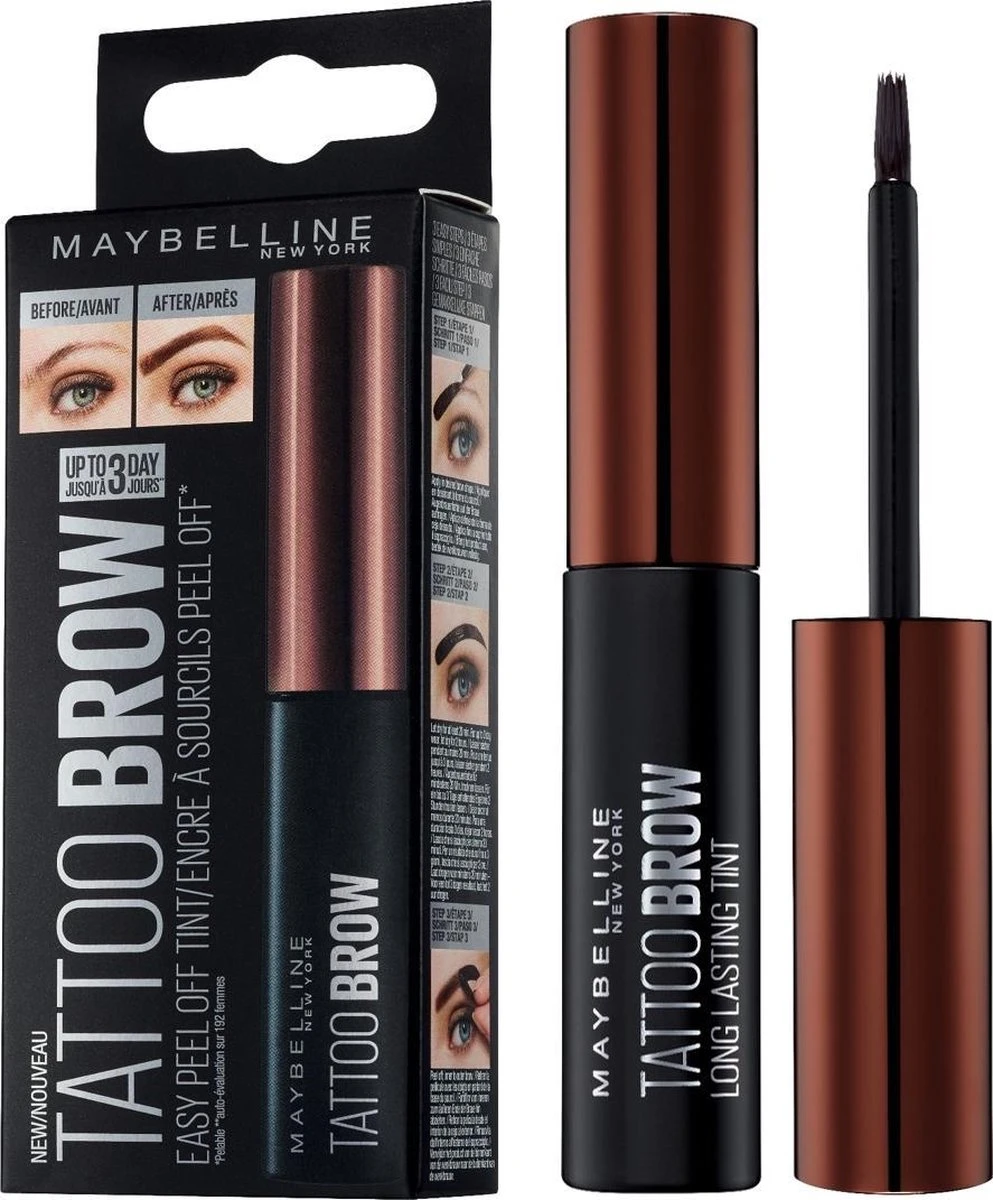 Maybelline Tattoo Brow Peel-Off Wenkbrauwgel - 3 Dark Brown - Bruin 5 Maybelline Tattoo Brow Peel-Off Wenkbrauwgel - 3 Dark Brown - Bruin - Afbeelding 3